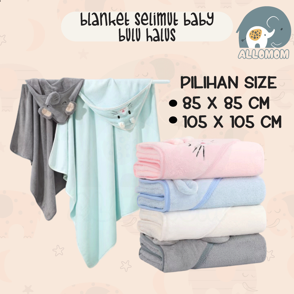 Blanket Selimut Bayi Newborn / Selimut Bulu Aman Untuk Baby Blanket / Selimut Topi Bayi