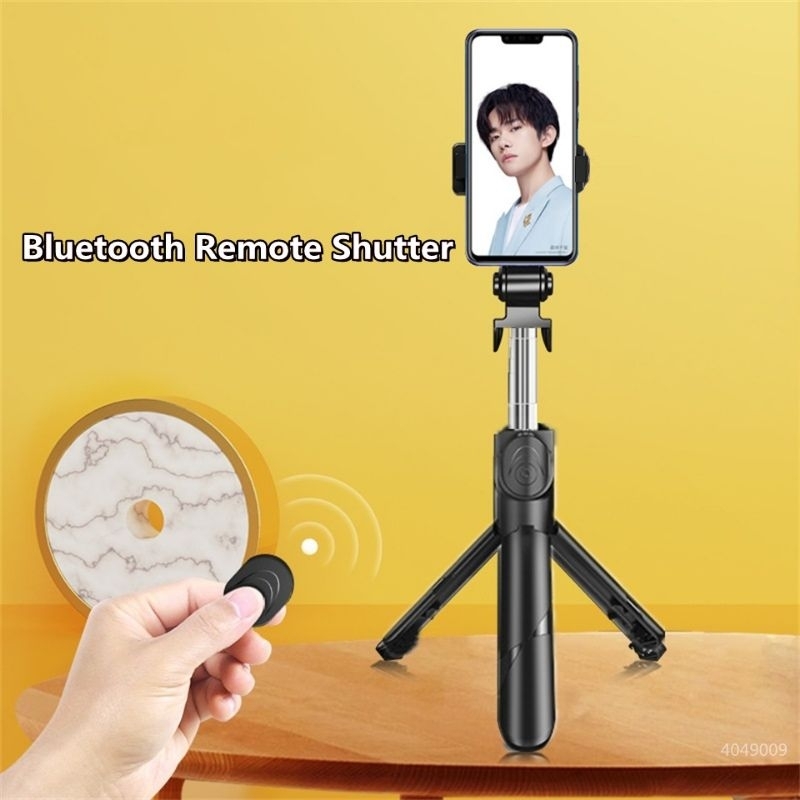 Selfie Stick Tongsis Tripod Bluetooth Remot Shutter mini portabel 360 derajat termurah asli original tripod new