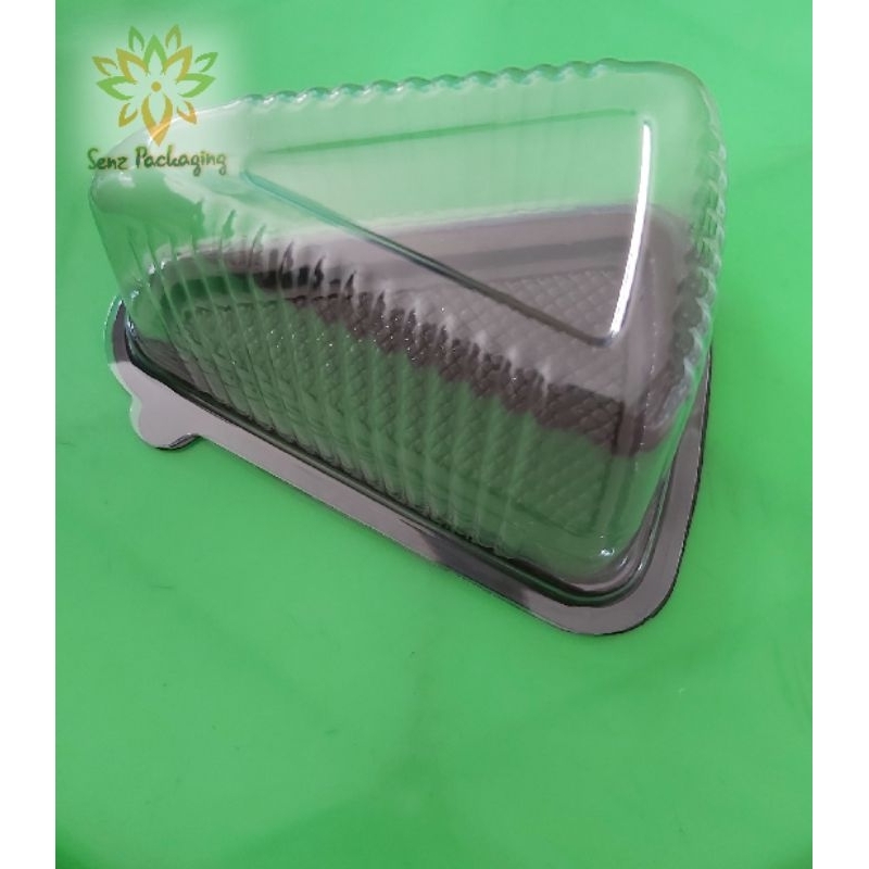 plastik mika CT segitiga,cake tray segitiga,mika cake,mika kue potong isi 50