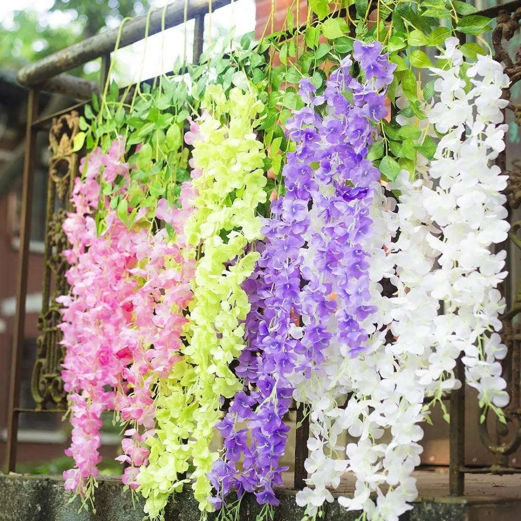 MMM Daun Plastik Wisteria Artifisial Daun Hias 54 Dekorasi Backdrop Pesta Daun Wisteria Imitasi Murah Tanaman Sintetis Dekorasi Ruangan Rumah Kamar Kantor Murah
