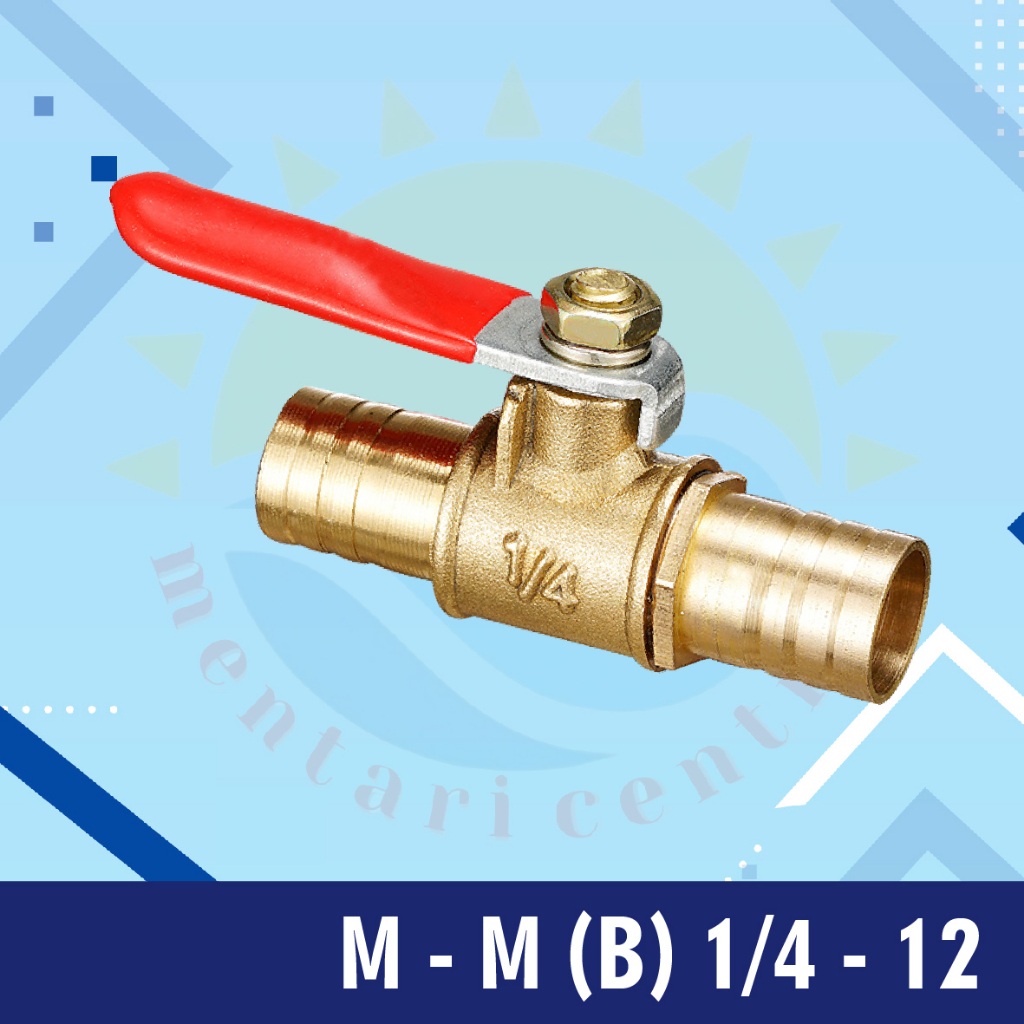 BALL VALVE / STOP KRAN / KERAN KUNINGAN male to male M-M 1/4 (B)