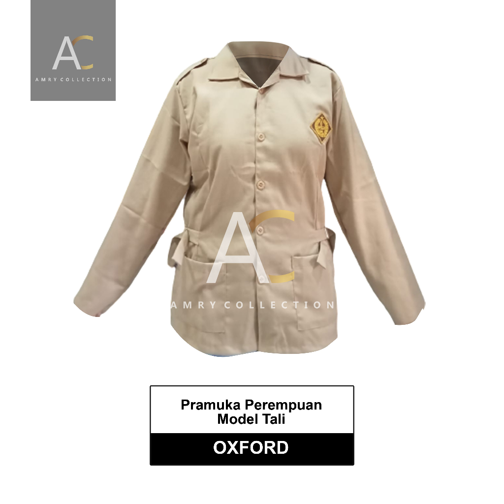 Seragam Sekolah Baju Pramuka Wanita Model Tali Gesper Panjang SD SMP SMA By.Amrycollection (OXFORD)