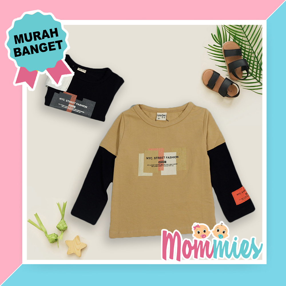 Baju Kaos Anak Cowok Lengan Panjang USON 1T1437BC Baju Atasan Anak Laki-laki