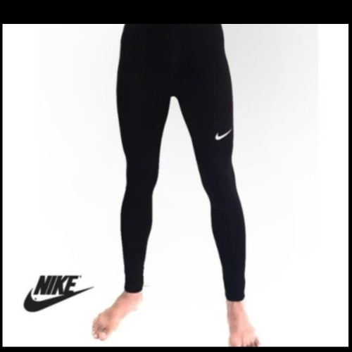 Baselayer celana panjang manset warna hitam olahraga Nike