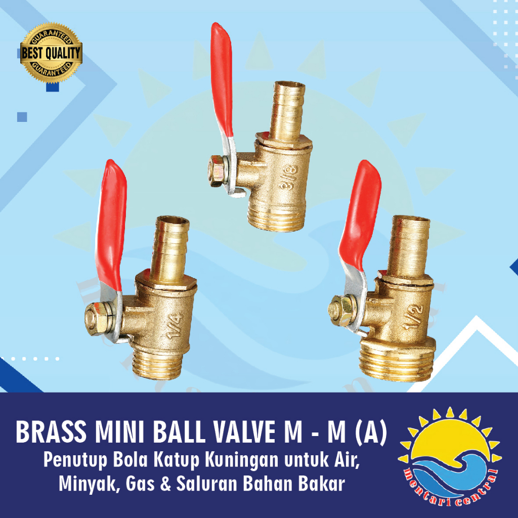 Ball valve kuningan camel 1/2&quot; kran kuningan ball valve kuningan 1/4&quot; 3/8&quot;  male to male M-M (A)