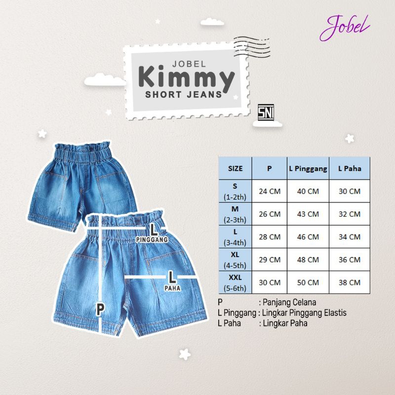 Jobel Kimmy Short Jeans (1-6 tahun)