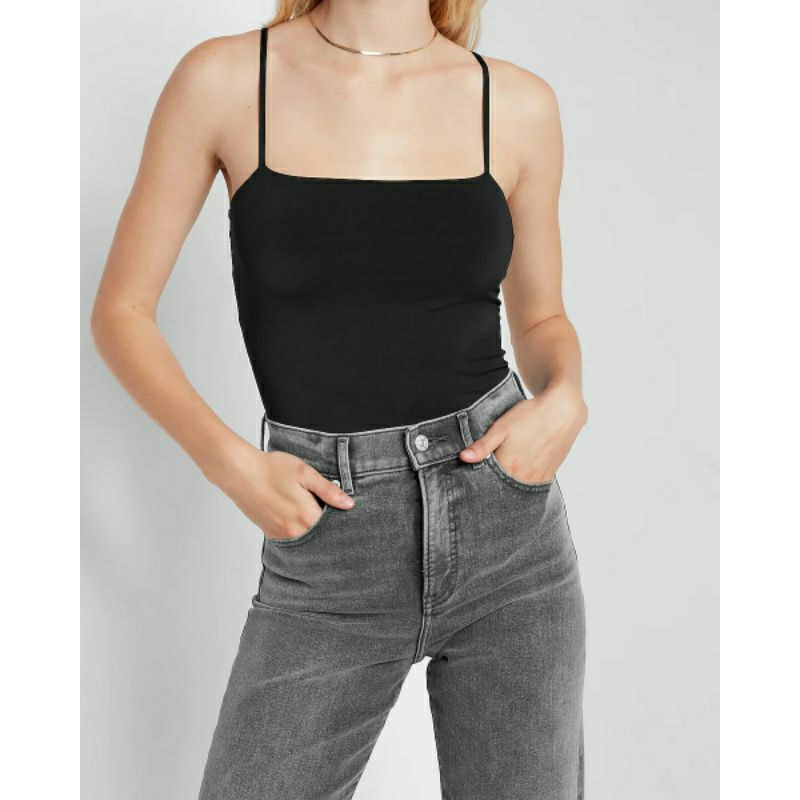 EXPRESS SILKY BODY CONTOUR SQUARE NECK BODYSUIT