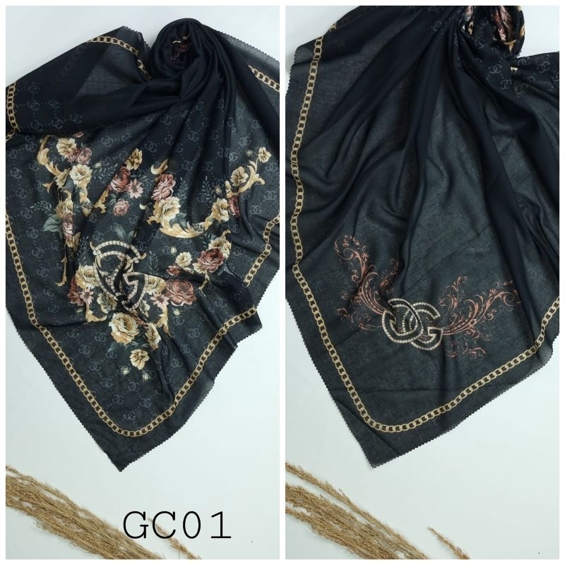 Shofa Fashion-Hijab Segi Empat Voal Motif Series GC