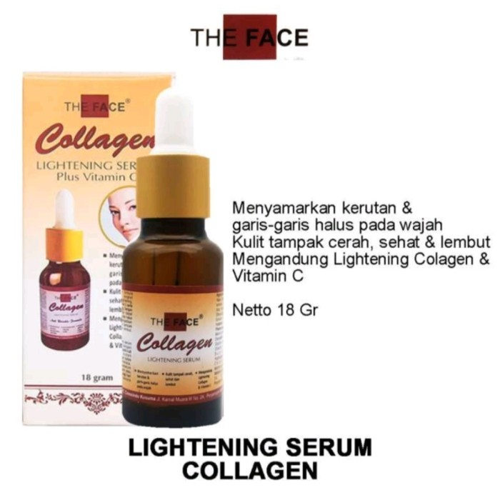 THE FACE COLLAGEN LIGHTENING SERUM VITAMIN C FACE SERUM WAJAH 18GRAM