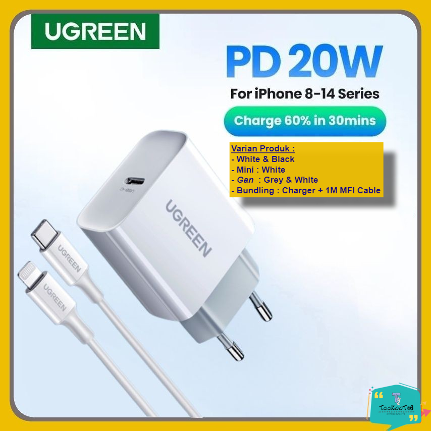 UGREEN Charger Type C 20w Iphone 12 13 Quick Fast Charging PD, QC 3.0 4.0