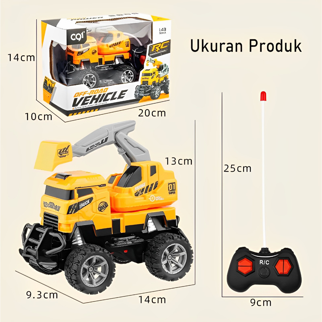 RC Truck Off Road Vehicle Excavator &amp; Lifting Crane | Mainan Mobil Mobilan Anak Laki Laki Terbaru 2023