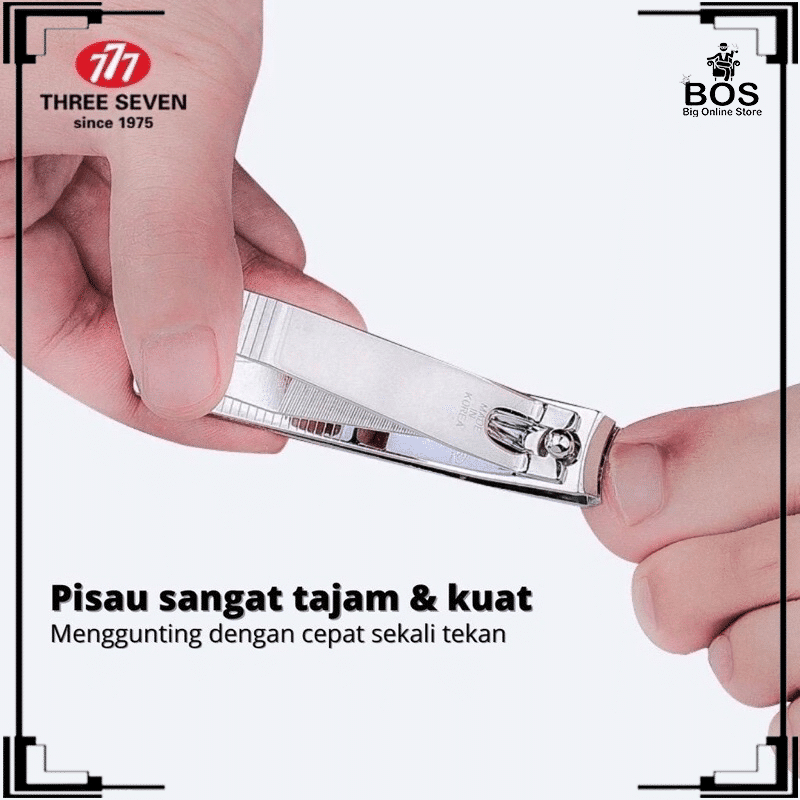 BOS - Gunting Kuku Kecil 777 Three Seven / Nail Clipper Stainless / Alat Potong Kuku Made in Korea