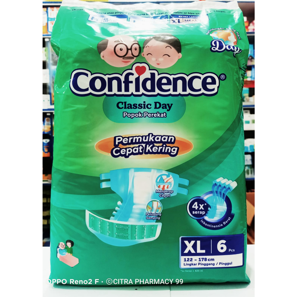 Confidence Classic Day 𝐔𝐤𝐮𝐫𝐚𝐧 𝐗𝐋 𝐢𝐬𝐢 𝟔𝐩𝐜𝐬 - 𝐏𝐨𝐩𝐨𝐤 𝐏𝐞𝐫𝐞𝐤𝐚𝐭 Dewasa dan Lansia