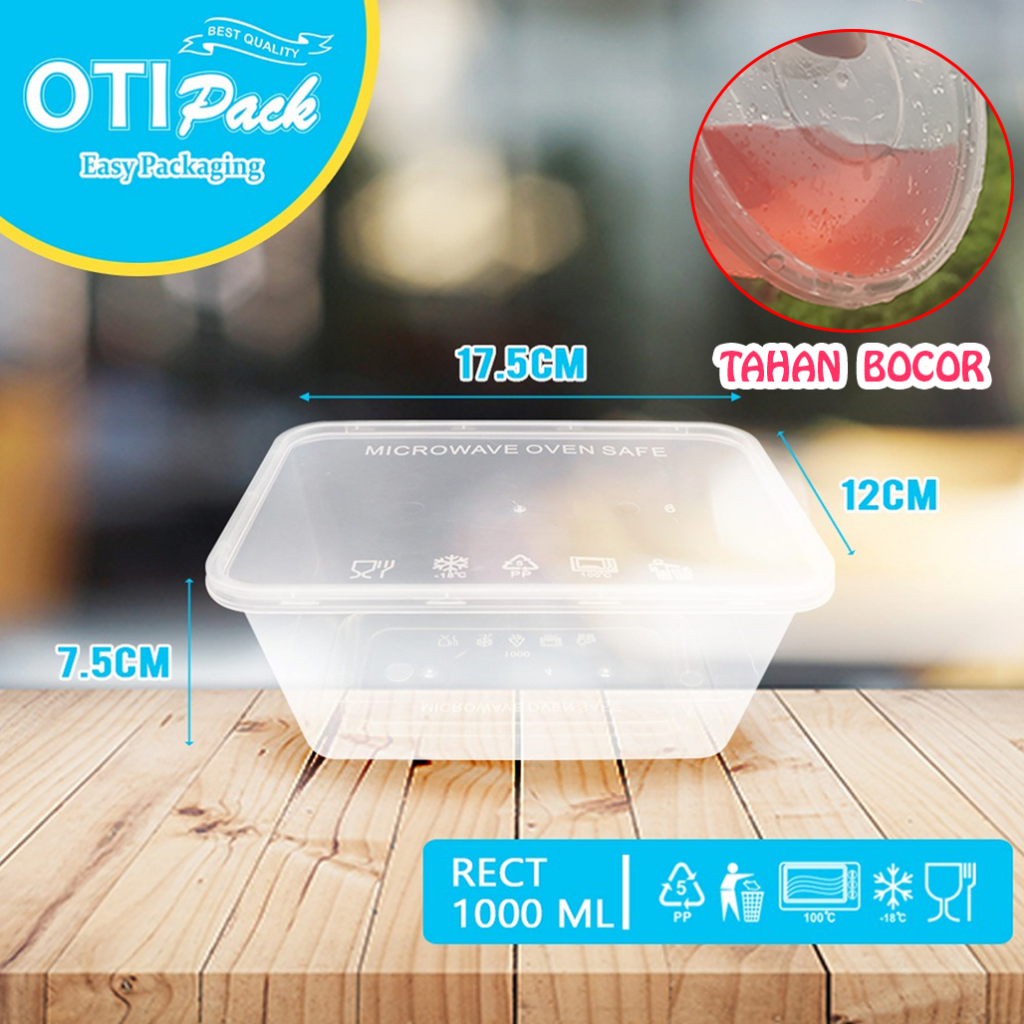 Kotak Makan Plastik 1000ML THINWALL RECTANGLE / Food Container / isi 25 / OTIPACK OT1000
