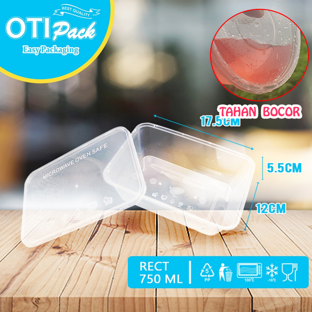 BISA RETUR! isi 25PC Thinwall 750ml KOTAK MAKAN PLASTIK / kontainer makan  isi OT 750 OTIPACK