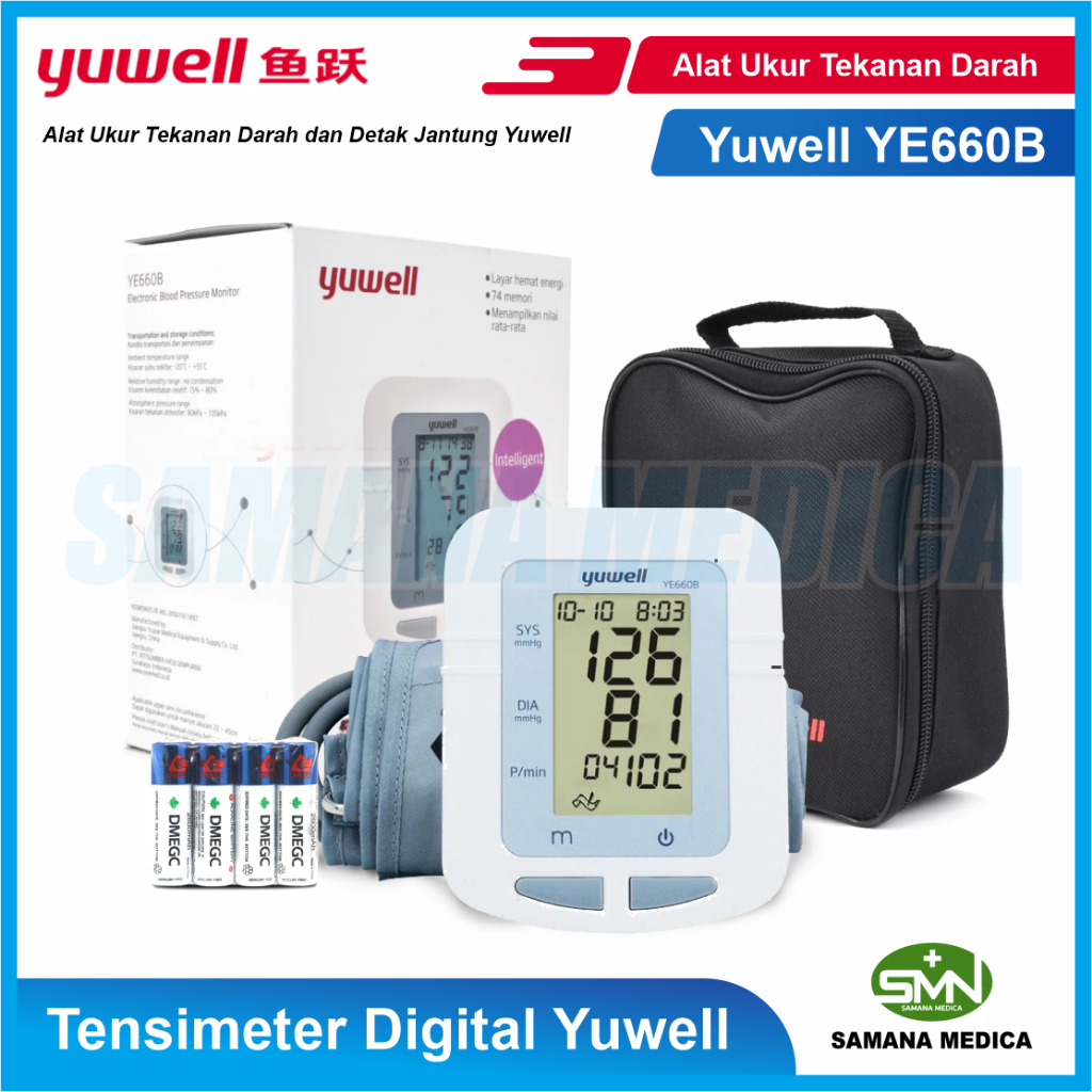 Tensimeter Digital Yuwell YE660B Alat Ukur Tekanan Darah dan Detak Jantung Yuwell