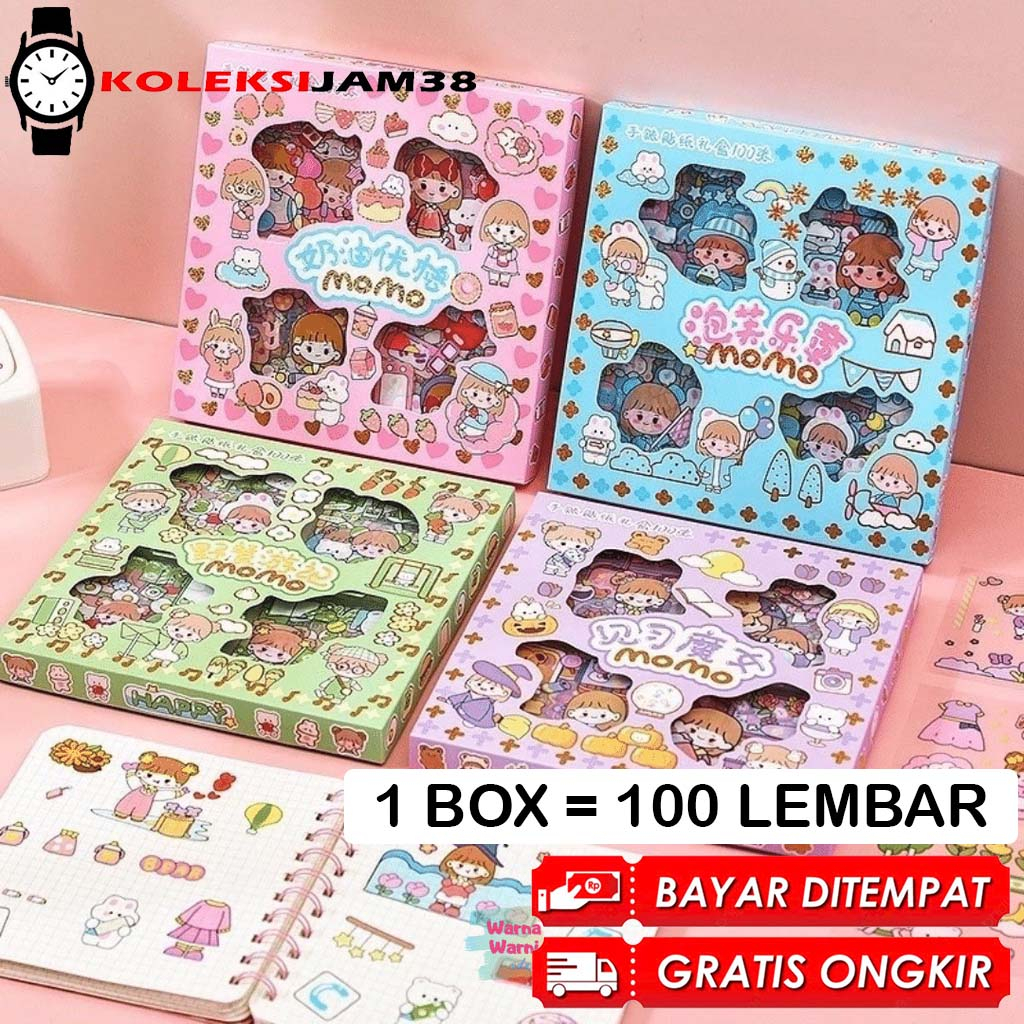 

BISA COD ! 100 Lembar Stiker Momo Motif Kartun Korea Lucu Anti Air Dekorasi Handbook Scrapbook DIY Termurah Grosir