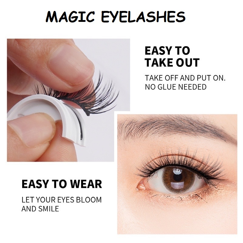 LUCKYMALL Bulumata Tanpa Lem Bulu Mata Palsu Magic Lucky Girl Knot Free Riasan Cepat Eyelashes Extension Natural 3D Ekstensi Berperekat Self Adhesive Eyelash