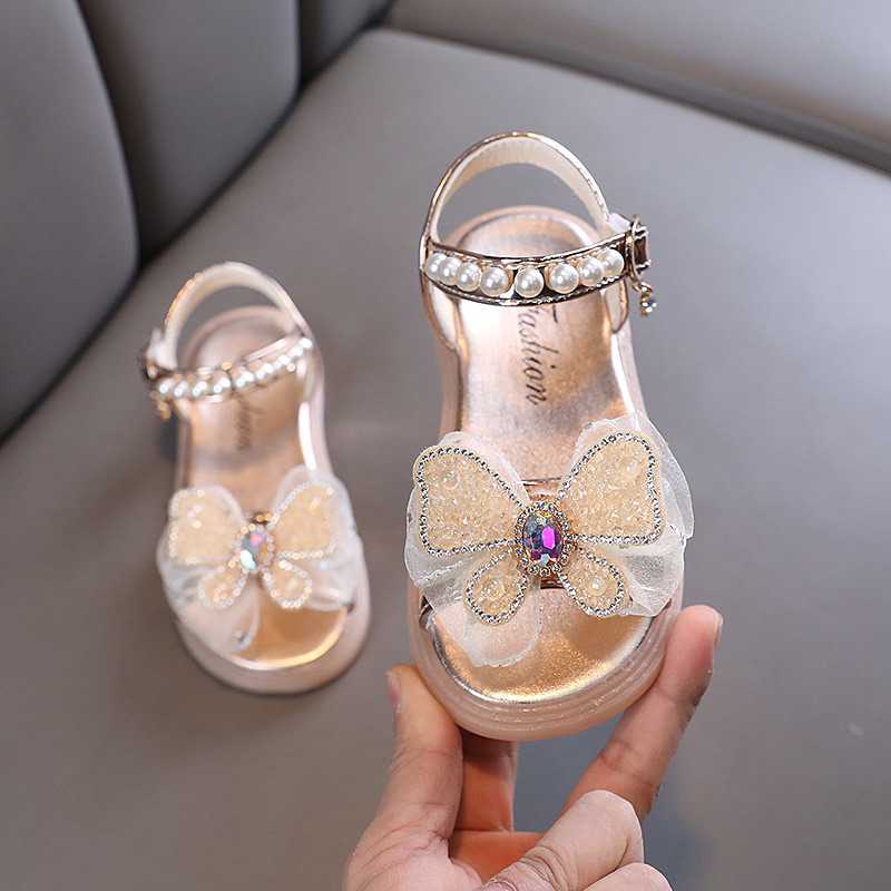 S393b Sandal anak perempuan import mutiara bling bling