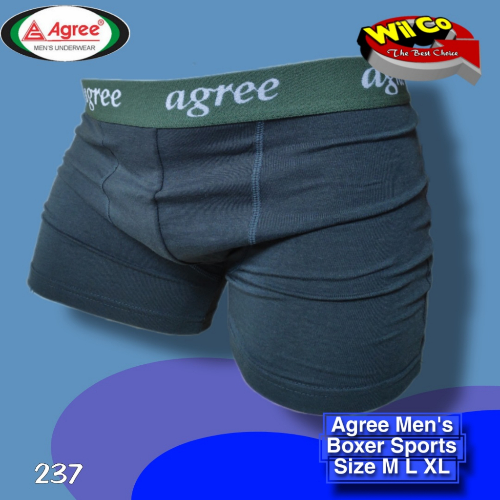 K237T - (PER 1 BOX ISI 3 Pcs) CELANA DALAM PRIA BOXER AGREE SIZE M - XL