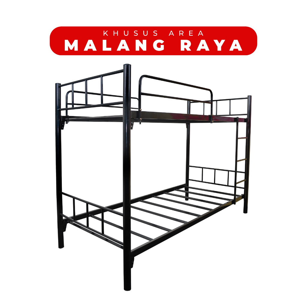 KHUSUS MALANG RAYA Ranjang Susun Besi Hitam Free Ongkir Malang raya