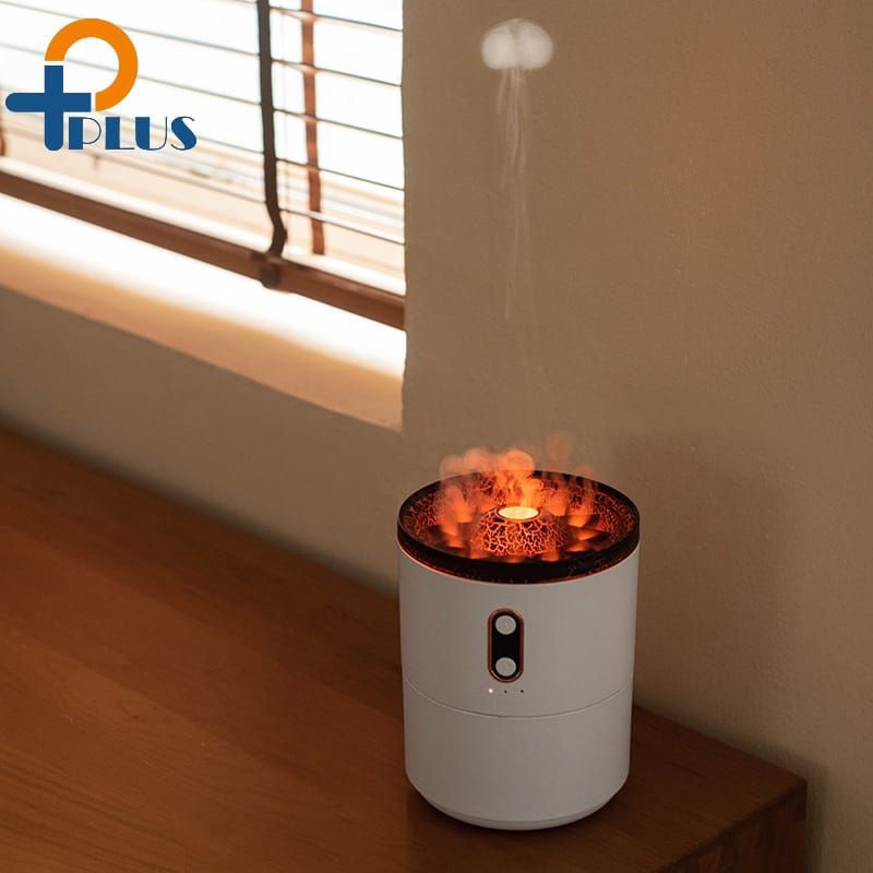 [ PPLUS ] Air Humidifier Aromatherapy LED 2 Warna  Model Erupsi Gunung Meletus 450ml