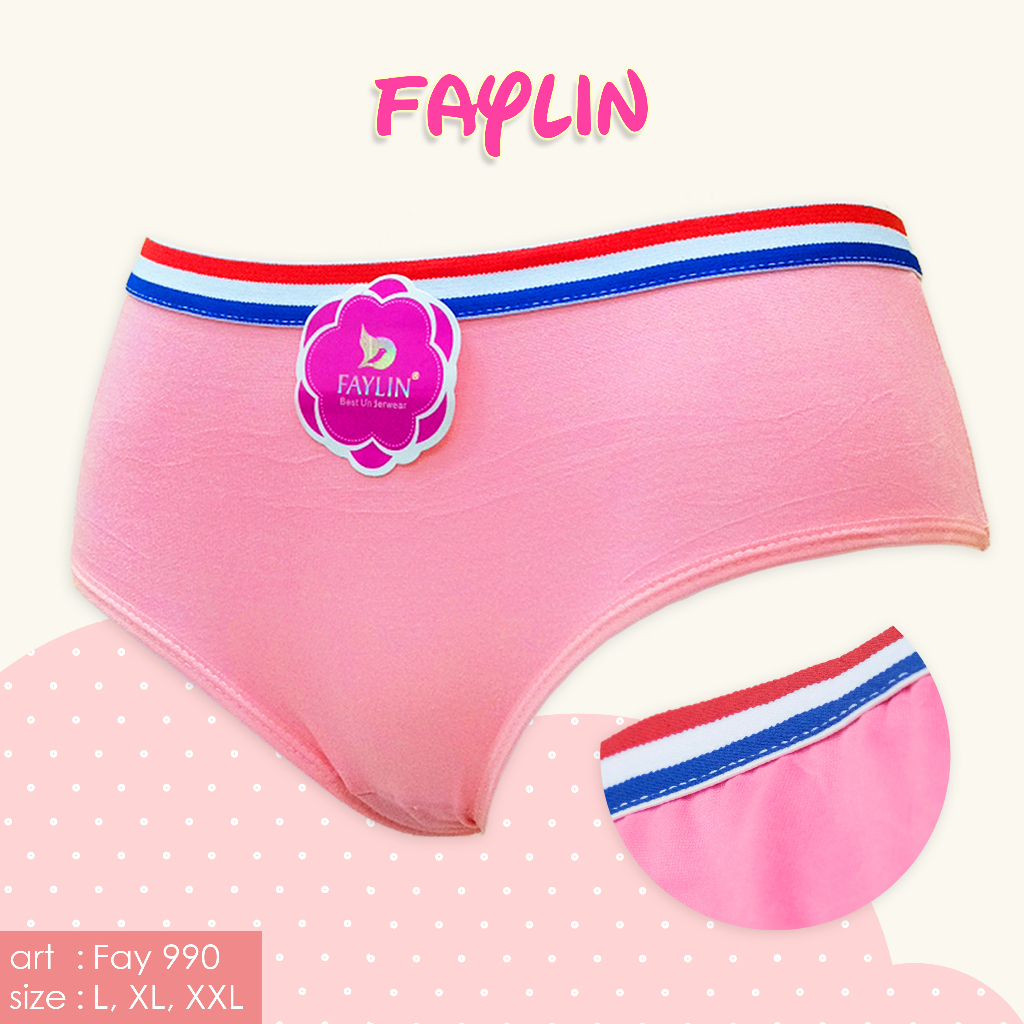 FAYLIN | Celana Dalam Wanita Polos / Karet Lebar / Size L, XL, XXL / art FAY 990