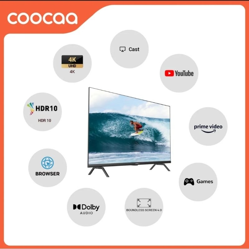 COOCAA 55S3U Smart TV 55 Inch 4K UHD Digital TV Garansi Resmi