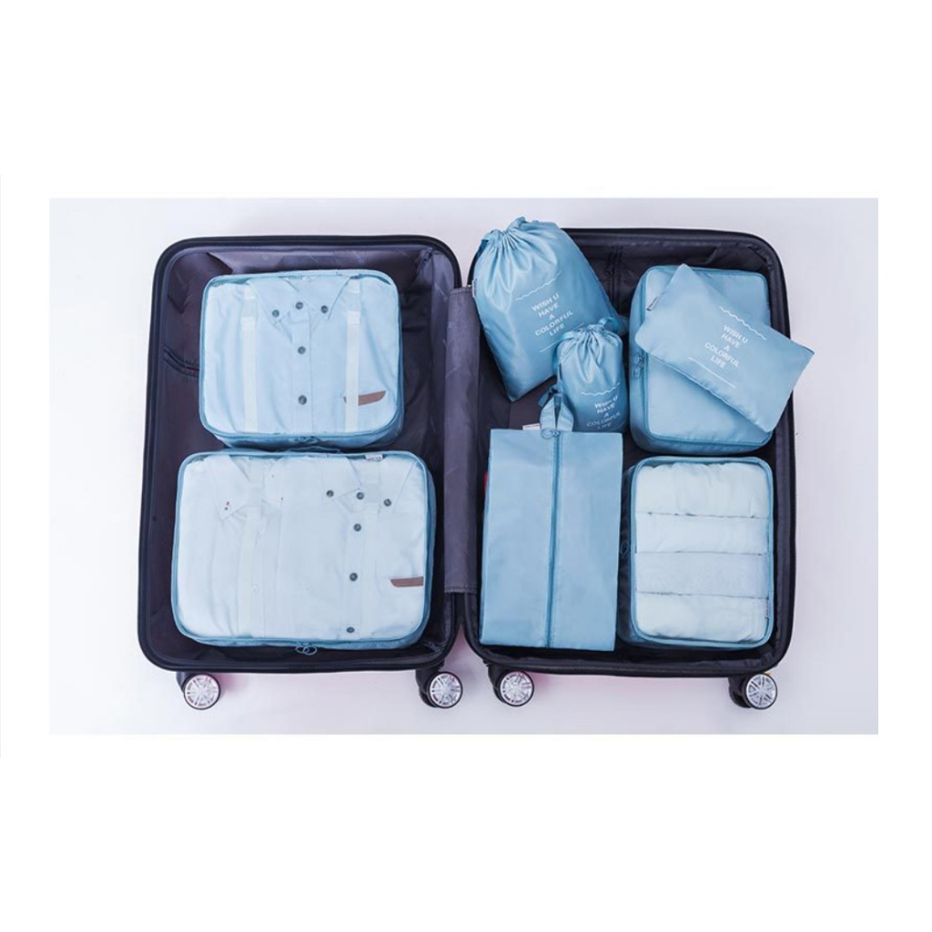 Waterproof Travel Pouch 8in1 / Storage Bag Organizer Tas Penyimpanan Baju Koper Anti Air Tebal