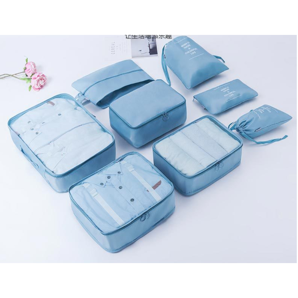 Waterproof Travel Pouch 8in1 / Storage Bag Organizer Tas Penyimpanan Baju Koper Anti Air Tebal