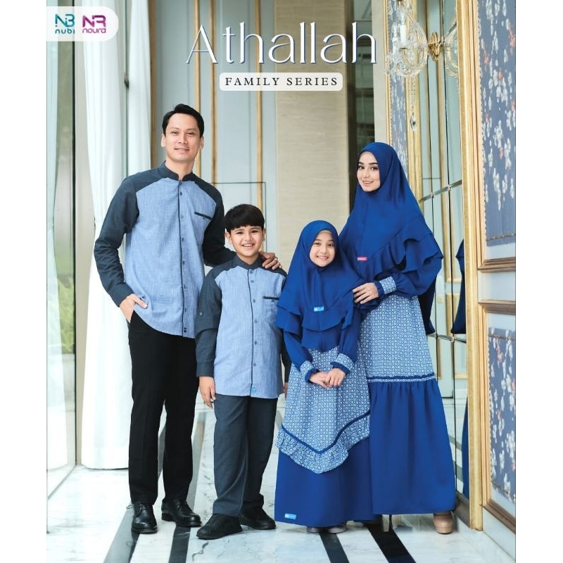 Athallah Family Series Nubi / Baju muslim sarimbit keluarga / Gamis Athallah