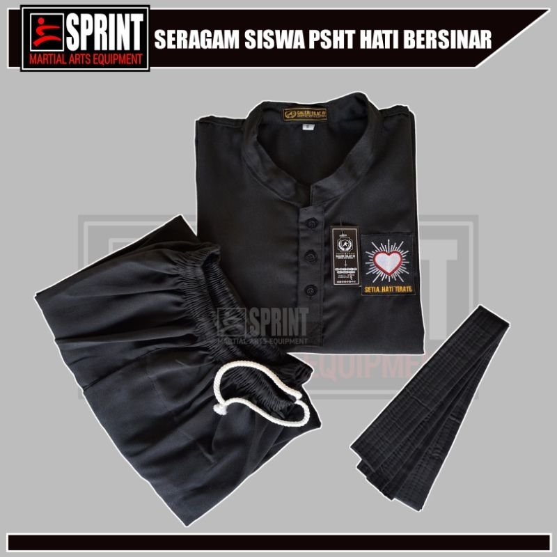 Baju Sakral Siswa PSHT Kancing Logo Hati Bersinar - Seragam Sakral Pencak Silat PSHT