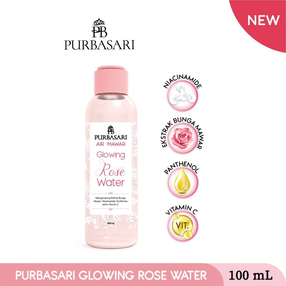 Purbasari Glowing Rose Water | Air Mawar 100ml 200ml