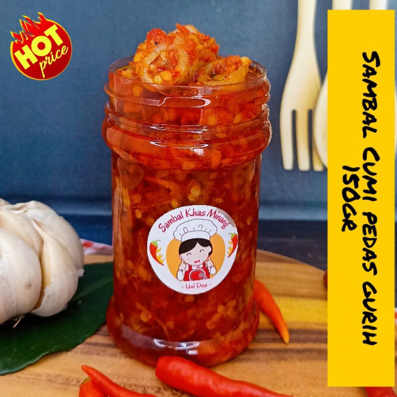 

Sambal Cumi Merah Pedas Gurih Khas Minang Kemasan 150gram