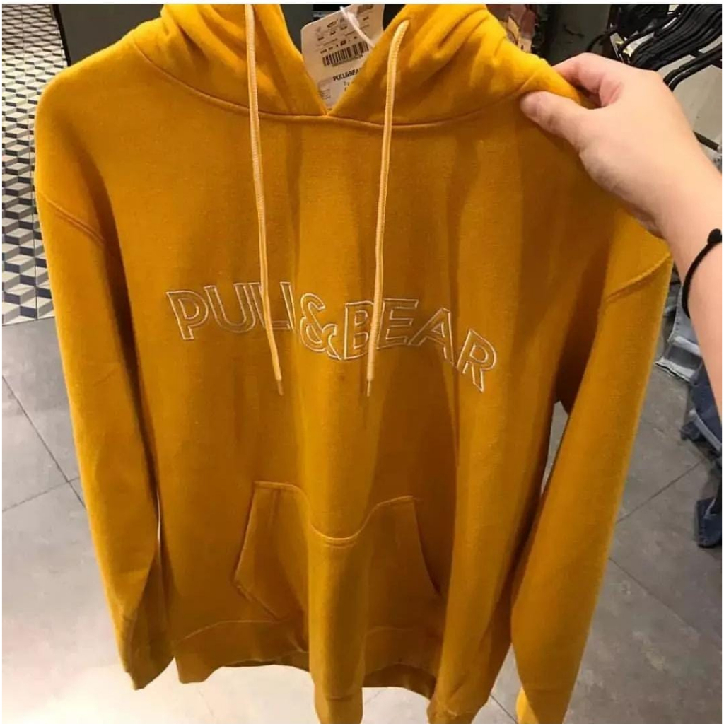 [COD] Jaket Pull&amp;Bear - Sweater Hoodie Pull&amp;Bear Hijau Army Texs Bordir Original Distro Untuk Pria Dan Wanita Bahan Tebal