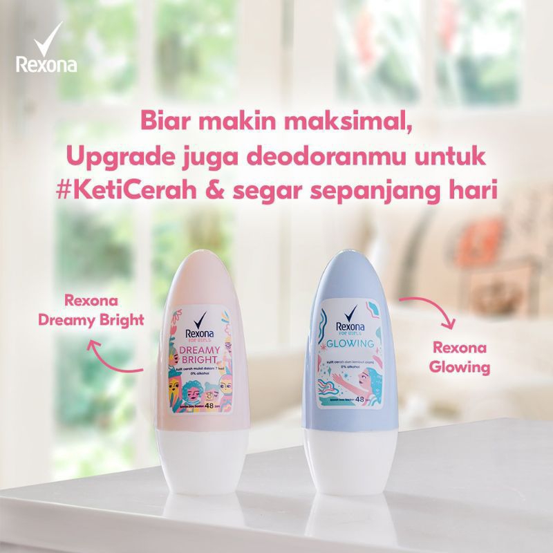 REXONA GLOWING WHITE DEODORANT ROLL ON / REXONA ROLL ON FOR GIRL / REXONA WOMEN / REXONA