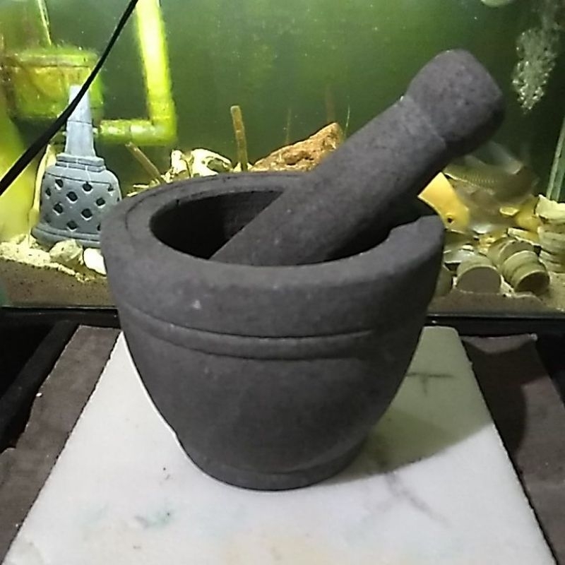 LUMPANG BATU KALI 15CM 1 SET,GARANSI TIDAK BERPASIR#COBEK BATU KALI#LUMPANG BATU KALI