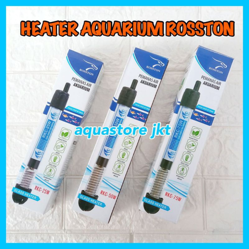 HEATER AQUARIUM 25 50 75 100 WATT PEMANAS AIR AQUARIUM AQUASCAPE ROSSTON RKC 25 50 75 WATT