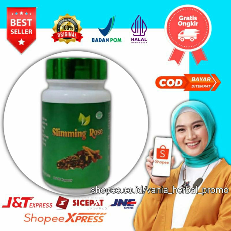SLIMMING ROSE BY HERA ASLI ORIGINAL OBAT PELANGSING BADAN HERBAL AMPUH ORI BPOM SLIMING