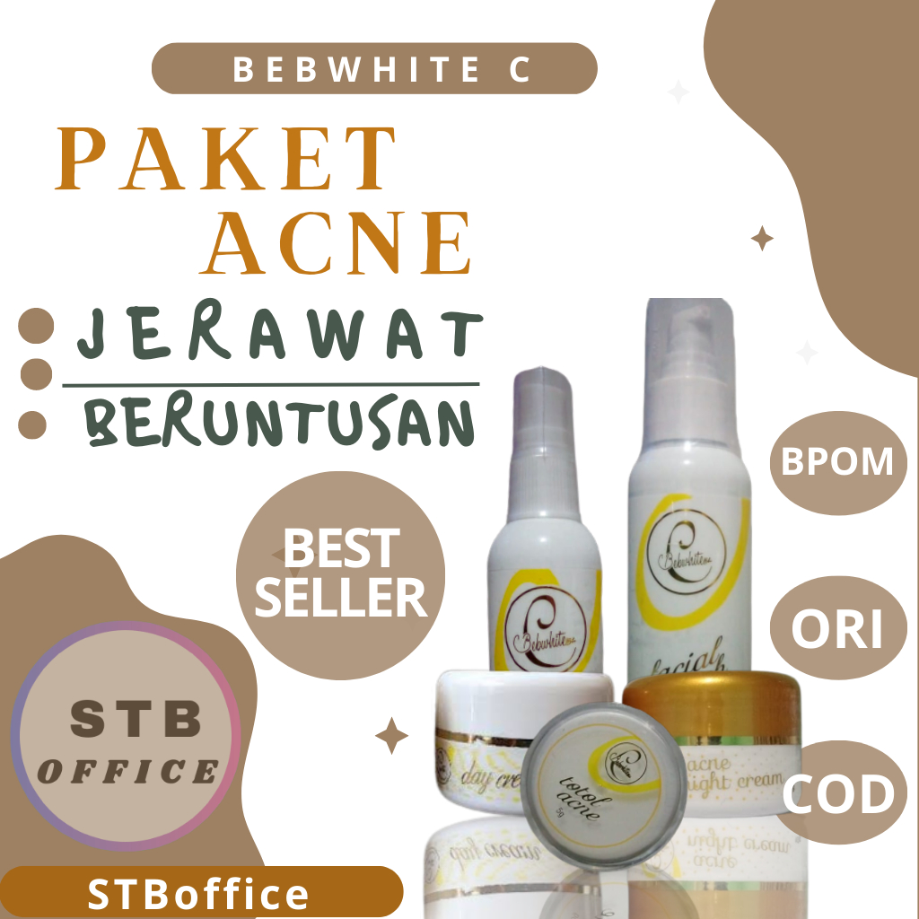 Bebwhite C Cream BBC Paket Skincare Original Glow Acne Series Bbwhite Treatment Perawatan Wajah Wanita Bpom Skincare Wanita Pembersih Wajah Berjerawat Minyak Komedo Kusam Flek Hitam Bb White BBC Bebwhite Skincare