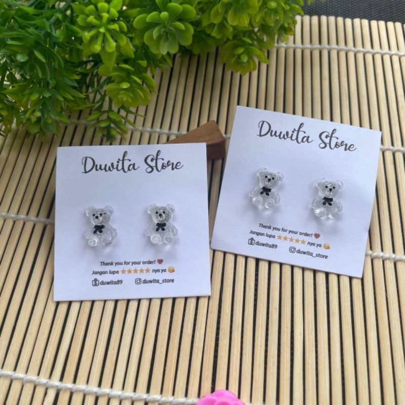 HANDMADE ANTING TUSUK ANAK/DEWASA MOTIF BERUANG BENING