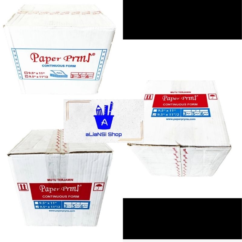 

Continuous Form 9,5" x 11"/2 (5 PLY) bagi 2 (isi FULL) - merk PAPERPRYNS