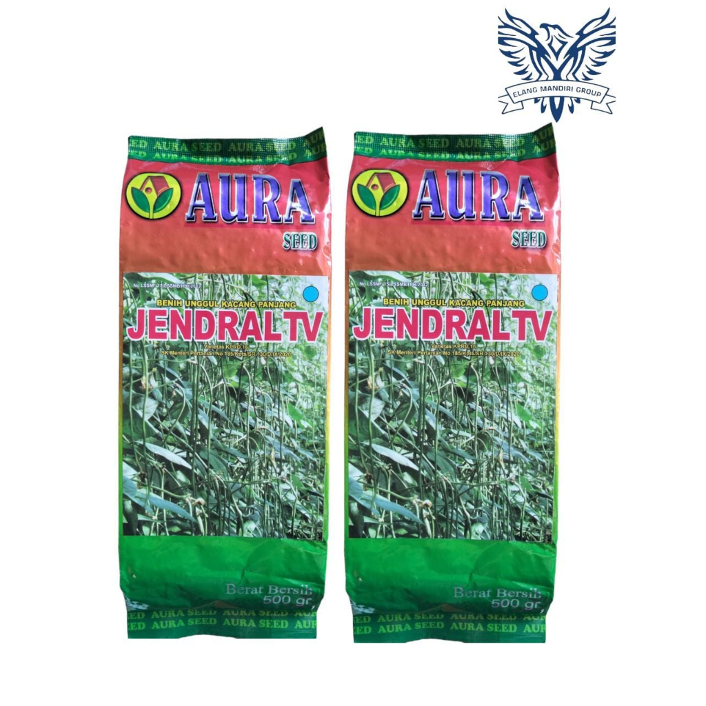 BENIH BIBIT KACANG PANJANG JENDRAL TV Kemasan 500gr Bibit Sayuran Unggul AURA SEED