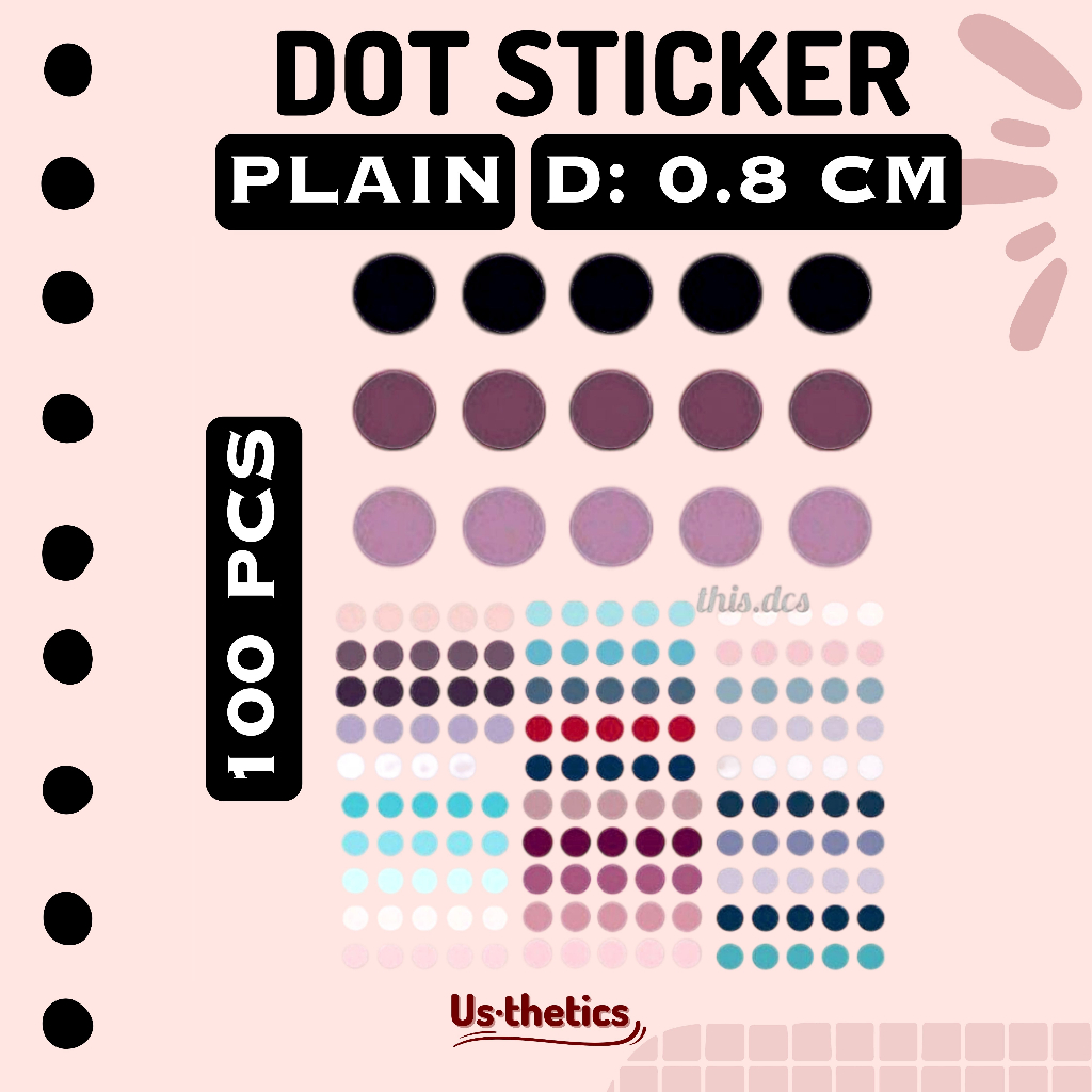 MINI 100 dots Washi tape plain dot sticker | stiker bulat kecil polos bullet journal stickers
