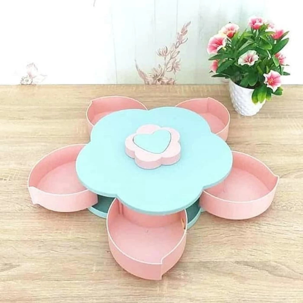 TOPLES PUTAR BUNGA MEKAR Toples kue lebaran set cantik Toples Bunga Mekar Putar Satu Susun