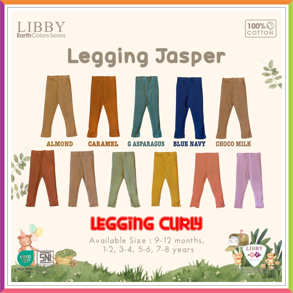 LIBBY LEGGING JASPER &amp; CURLY GIRL 1-8 TAHUN | LIBBY LEGGING BABY EARTH COLOUR ❤ Fashionbabies ❤