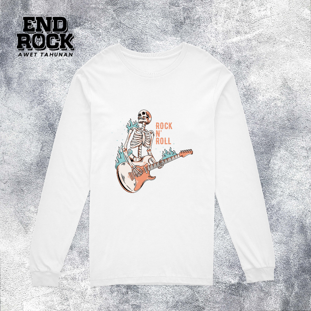 Kaos Lengan panjang kaos Longsleeve Tema Rock N Roll COLOUR DTFS134