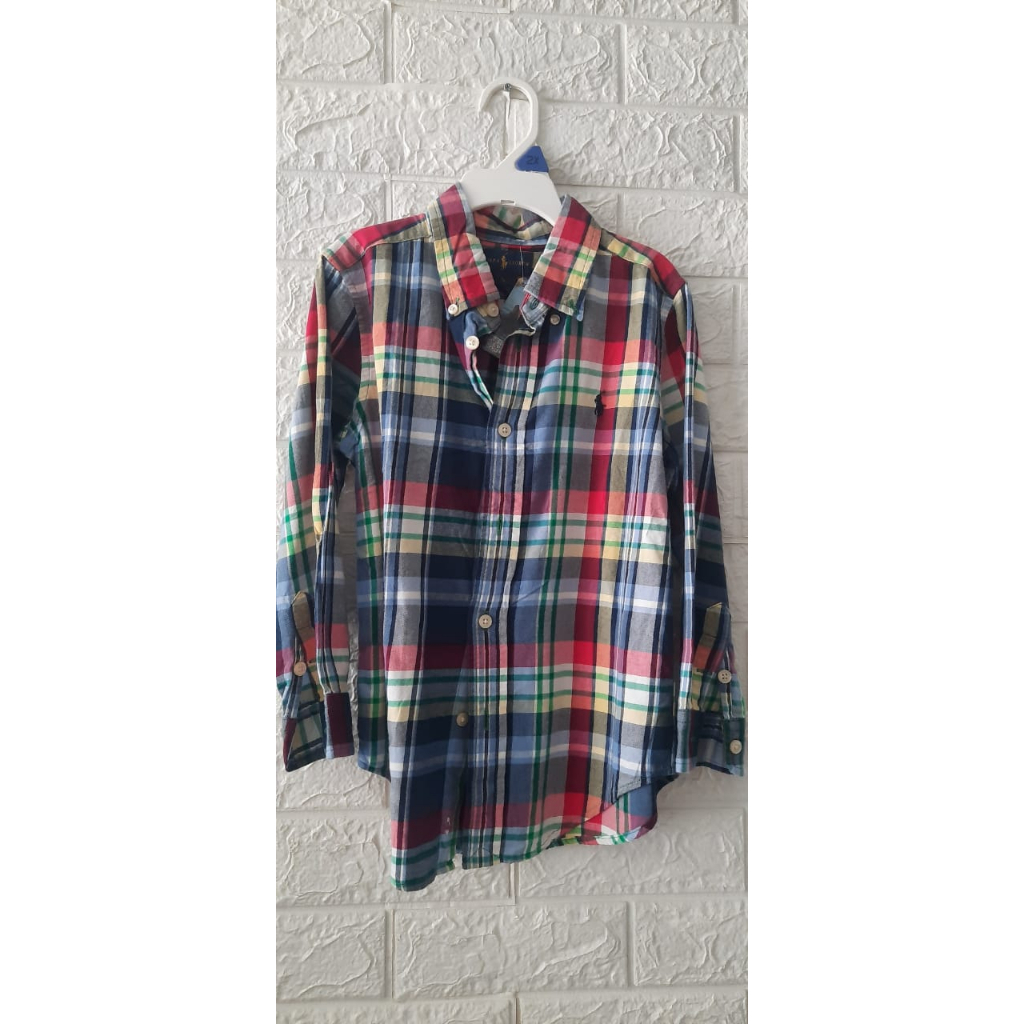Kemeja anak laki-laki Ralph Lauren Kotak  size 5T