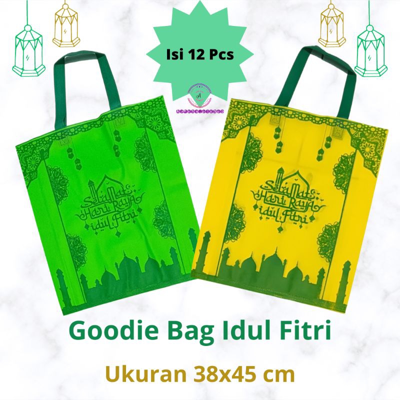 

Tas Parcel Goodie Bag Lebaran Tas Spunbond Lebaran Idul Fitri Ukuran 38x45 Cm