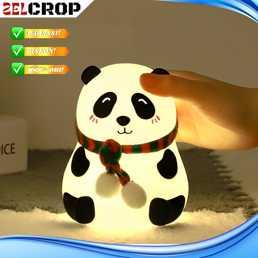 Lampu Tidur Lucu Bayi Anak Aesthetic Unik Hias Meja Kamar Karakter Mainan Boneka Panda Silikon Led U